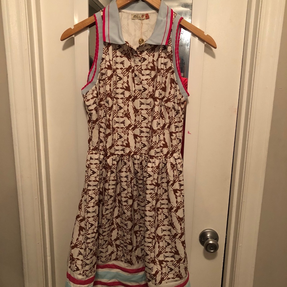 Antit Brown Pattered Dress - S